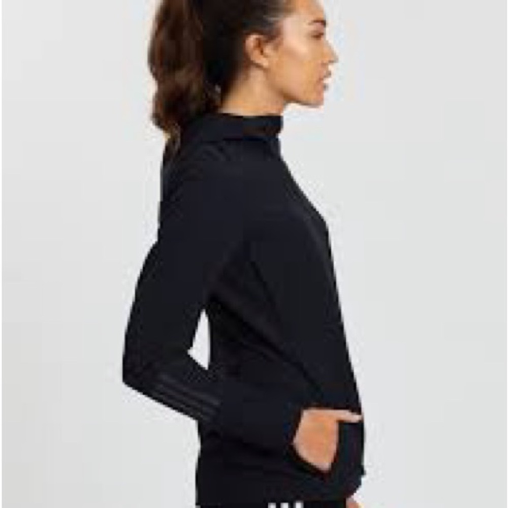 Adidas Black Jacket with Subtle Stripes